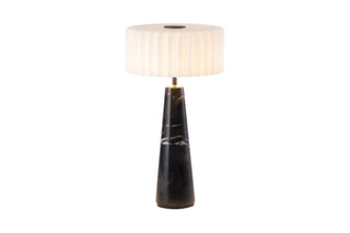 Draadloze Marmeren Tafellamp BLOK Zwart H30cm