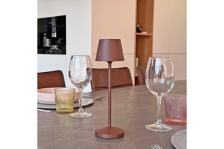 9 Tafellampen EMILY Roestbruin + Oplaadstation