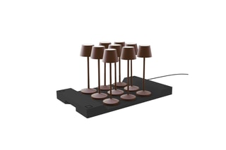 9 Tafellampen EMILY Roestbruin + Oplaadstation
