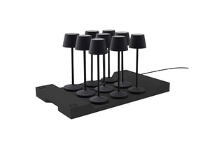 9 Tafellampen EMILY Zwart + Oplaadstation