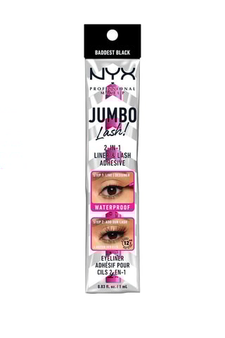 Feutre eyeliner et adhésif waterproof cils 2 en 1 Jumbo Lash - Black - 1 ml