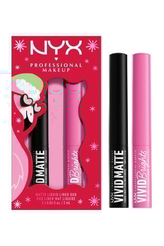 Duo eyeliners Vivid Matte & Brights - Rose flamingo et noir - 2 produits