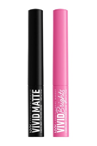 Duo eyeliners Vivid Matte & Brights - Rose flamingo et noir - 2 produits