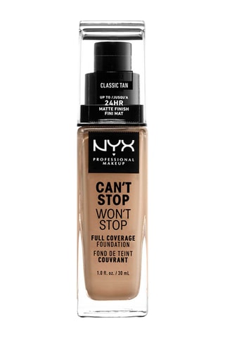 Fond de teint couvrant liquide waterproof vegan fini mat 24 h Can't Stop Won't Stop - N°12 Classic Tan - 30 ml