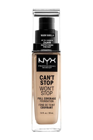 Fond de teint couvrant liquide waterproof vegan fini mat 24 h Can't Stop Won't Stop - N°6.3 Warm Vanilla - 30 ml