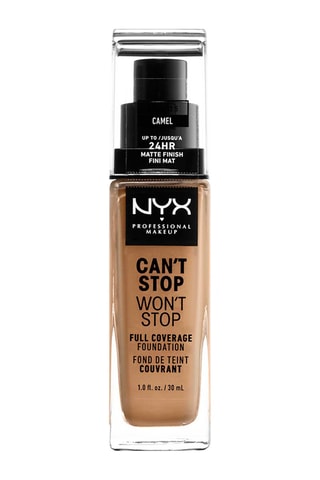 Fond de teint couvrant liquide waterproof vegan fini mat 24 h Can't Stop Won't Stop - N°12.5 Camel - 30 ml