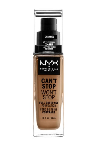 Fond de teint couvrant liquide waterproof vegan fini mat 24 h Can't Stop Won't Stop - N°15 Caramel - 30 ml