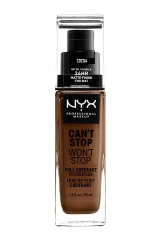 Fond de teint couvrant liquide waterproof vegan fini mat 24 h Can't Stop Won't Stop - N°21 Cocoa - 30 ml