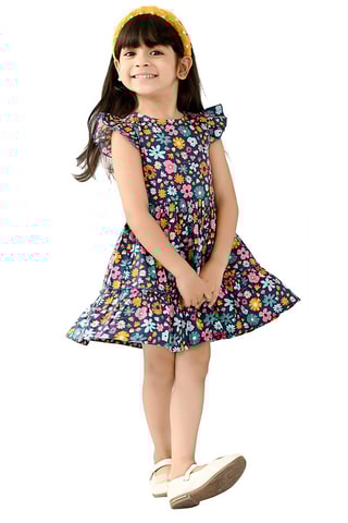 Jurk Marineblauw en Roze