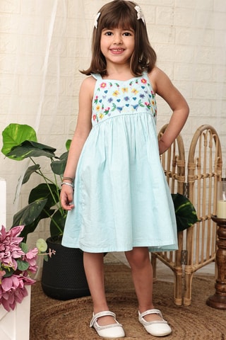 Jurk Turquoise en Wit