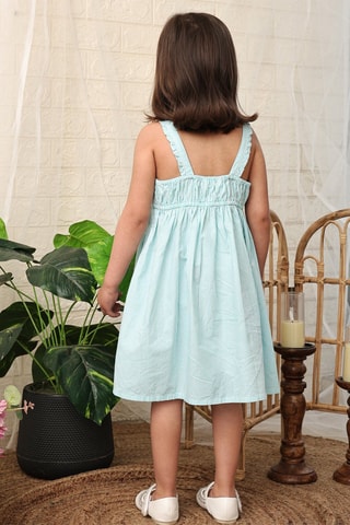 Jurk Turquoise en Wit
