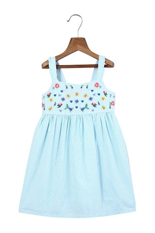 Jurk Turquoise en Wit