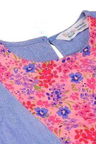 Jurk Blauw en Roze