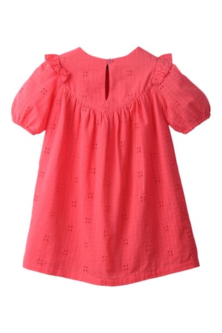 Jurk met Engelse Borduursels Koraalrood