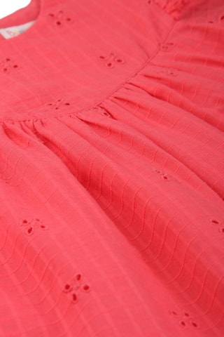 Jurk met Engelse Borduursels Koraalrood