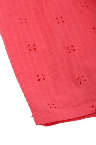 Jurk met Engelse Borduursels Koraalrood