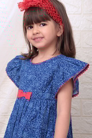 Jurk Blauw en Roze