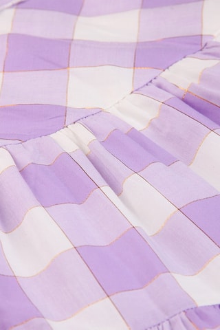 Jurk met Ruches - Lila en Wit
