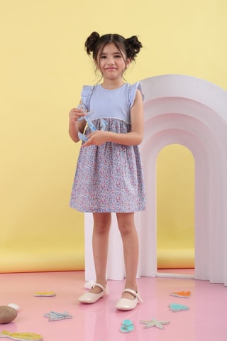 Jurk - Blauw en Roze