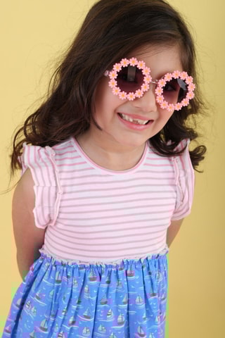 Jurk - Blauw en Roze