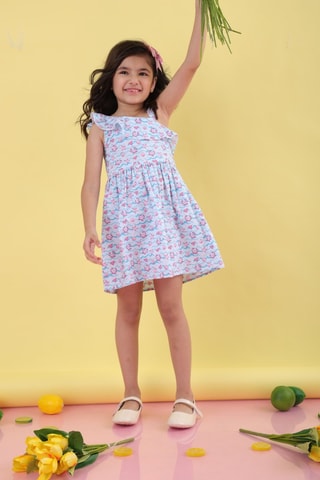 Jurk - Blauw en Roze