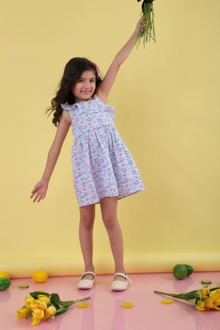 Jurk - Blauw en Roze