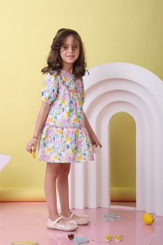 Jurk - Roze en Geel
