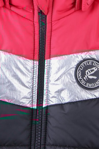 Gewatteerde Jas met Capuchon Rood en Zwart