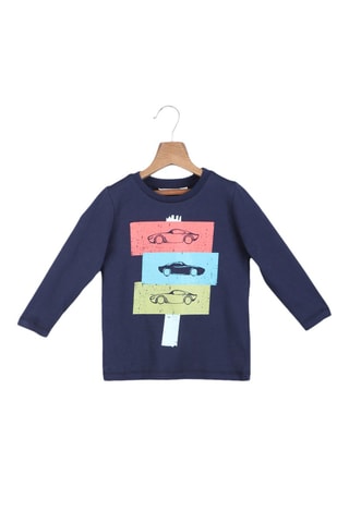 T-shirt met lange mouwen. Marineblauw