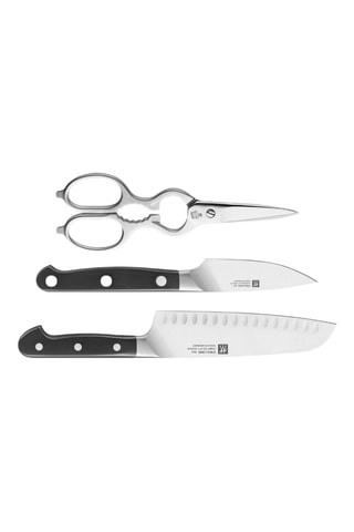 2 couteaux et 1 paire de ciseaux multifonctions en acier inoxydable Pro