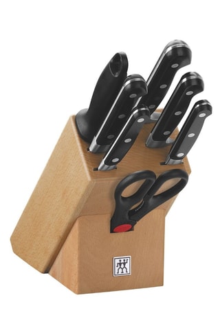 Bloc de 7 pièces en hêtre et acier inoxydable Professional S