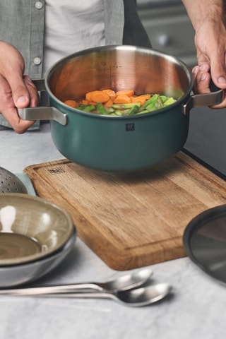 Batterie de cuisine en acier inoxydable et silicone avec revêtement céramique Pure - 5 pièces