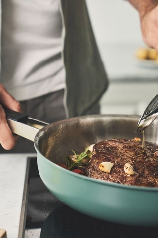 Batterie de cuisine en acier inoxydable, céramique et silicone Pure - 9 pièces