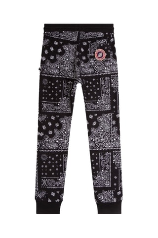 Jogging slim Terry Print - Noir