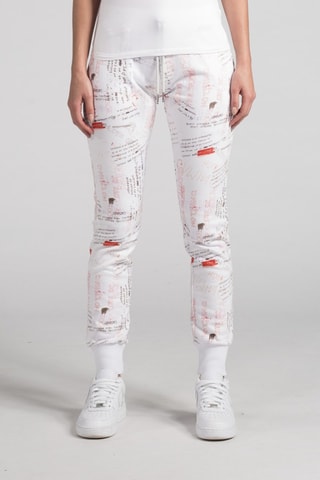Jogging slim Terry Print - Blanc