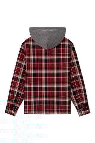 Surchemise à capuche Overshirt - Gris foncé et rouge