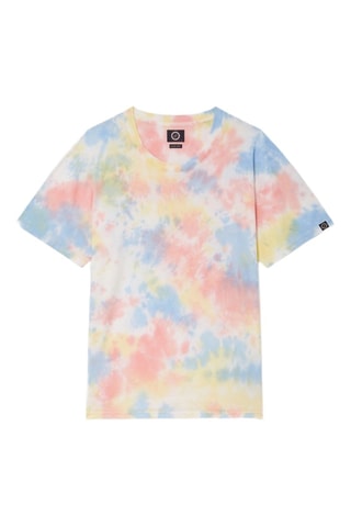 T-shirt tie and dye Slide Logo - Bleu et rose