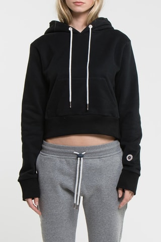 Sweat court à capuche Crop - Noir
