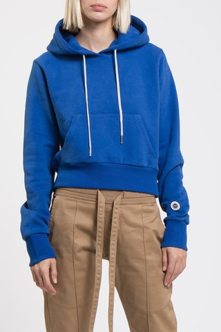 Sweat à capuche Crop - Bleu roi