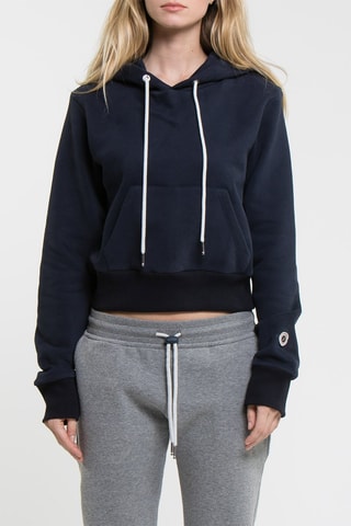 Sweat court à capuche Crop - Bleu marine