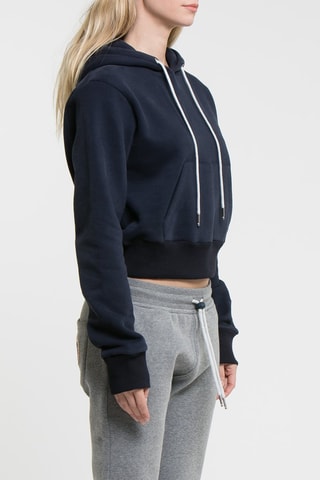 Sweat court à capuche Crop - Bleu marine