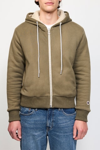 Sweat à capuche Wide Sherpa - Kaki