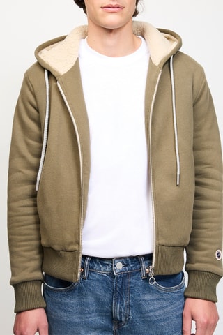 Sweat à capuche Wide Sherpa - Kaki