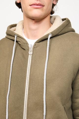 Sweat à capuche Wide Sherpa - Kaki