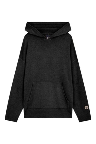Sweat à capuche en laine et cachemire Comfy - Noir chiné