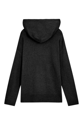 Sweat à capuche en laine et cachemire Comfy - Noir chiné