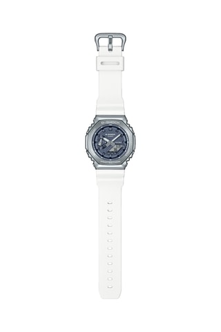 Relógio de quartzo em resina Classic - Branco e prateado