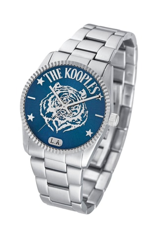 Quartz Horloge van Staal - Zilverkleurig en Blauw