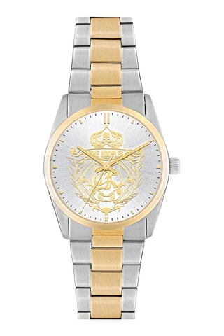 Stalen Quartz Horloge - Zilverkleurig en Goudkleurig