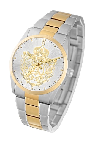 Stalen Quartz Horloge - Zilverkleurig en Goudkleurig